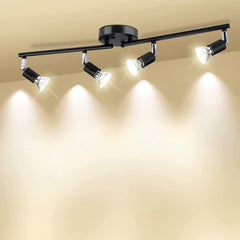 LED Ceiling Light, 4 Way Adjustable Modern Ceiling Spotlights (Matte Black)