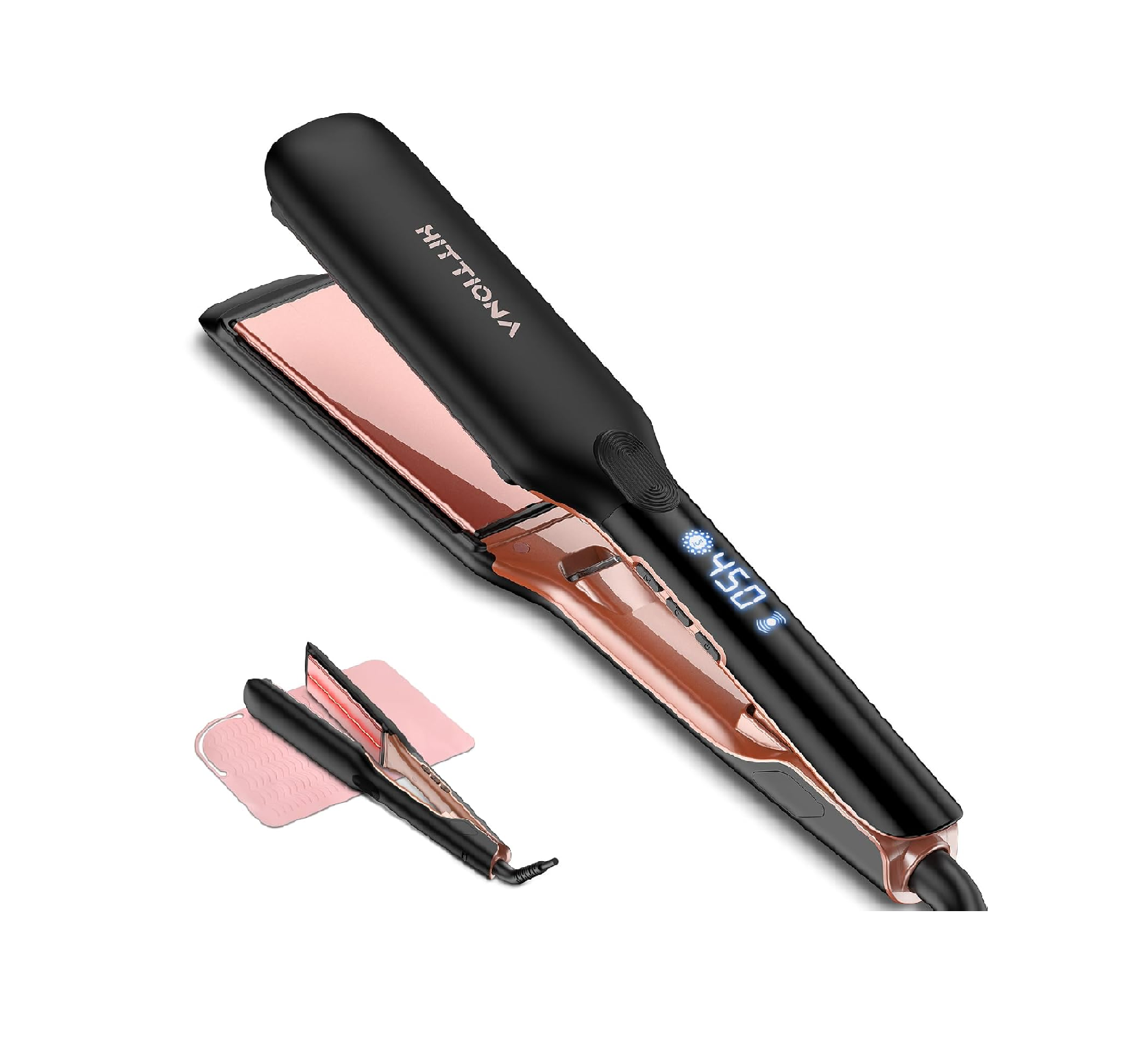 Infrared Ionic Hair Straightener – 1.75” Ceramic Flat Iron with Vibration & LCD Control