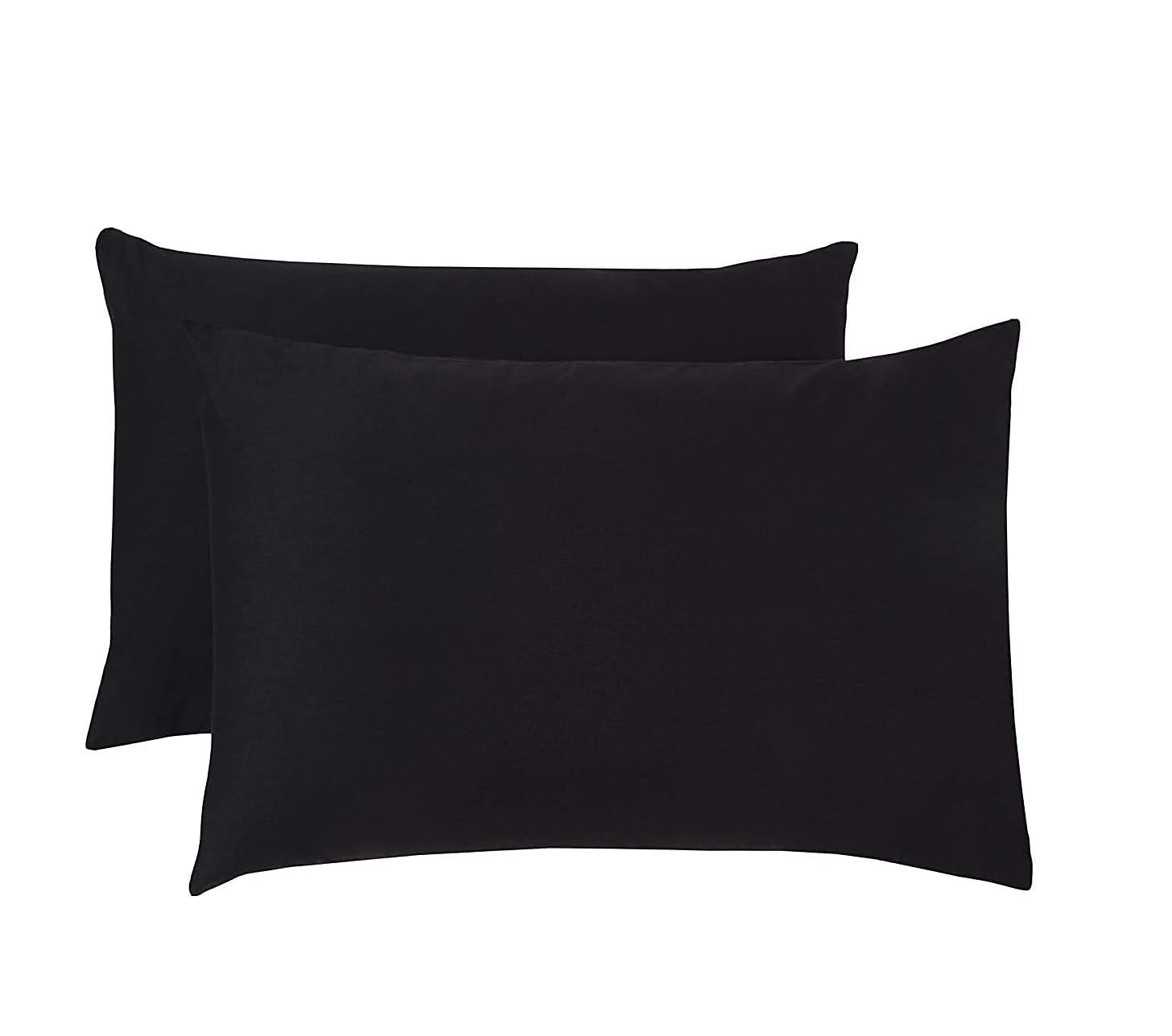 2 Pack Cotton Pillowcases – 200 Thread Count Soft & Breathable Pillow Covers, Black
