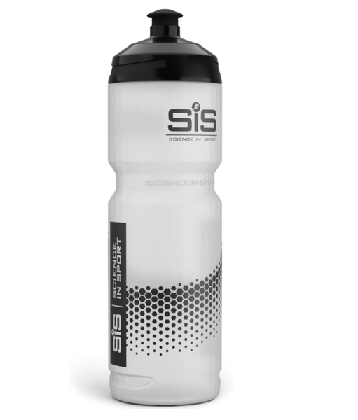 800ml Clear Sports Water Bottle – Transparent Plastic Bottle with Black Logo for Gym & Travel
