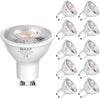 GU10 LED Bulbs Cool White 6000K, 5.5W LED Spotlight 50W Halogen Equivalent, 500LM, Energy Saving Light Bulbs, Non Dimmable, Pack of 10