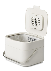 Joseph Joseph Stack 4L Kitchen Compost Caddy – Odour-Control Food Waste Bin, Stone