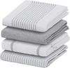 4 Pack Cotton Tea Towels – Absorbent & Durable Kitchen Dish Cloths, Silver