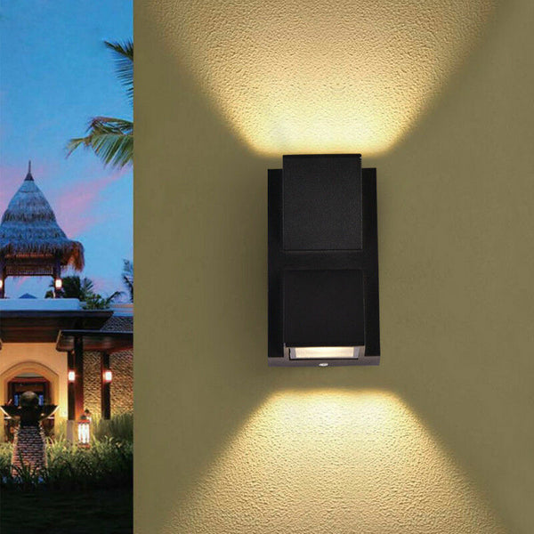 Modern Outdoor Up and Down Wall Light Waterproof with Dual Light Beams for Modern Spaces