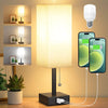 USB Bedside Table Lamp with 3 Color Modes & Pull Chain