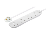 4-Way Extension Lead 13A with 5M Cable – Unswitched Power Strip, White