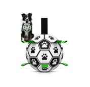 Interactive 6-Inch Dog Football Toy with Webbing, Durable Indoor & Outdoor Ball