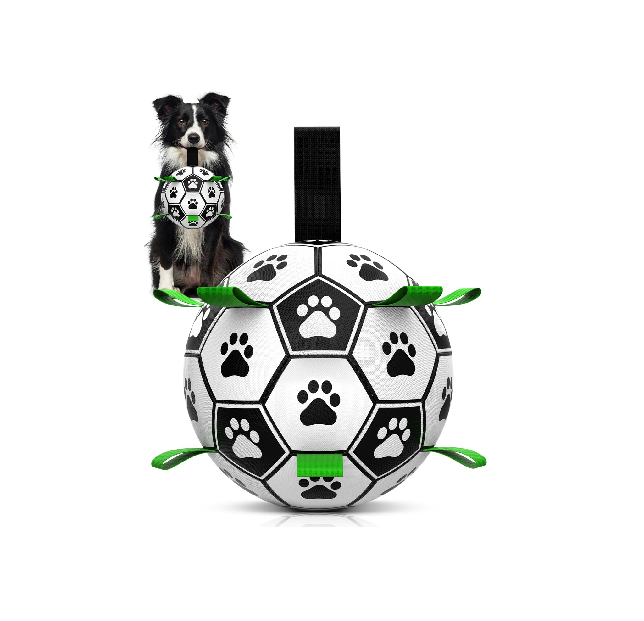 Interactive 6-Inch Dog Football Toy with Webbing, Durable Indoor & Outdoor Ball