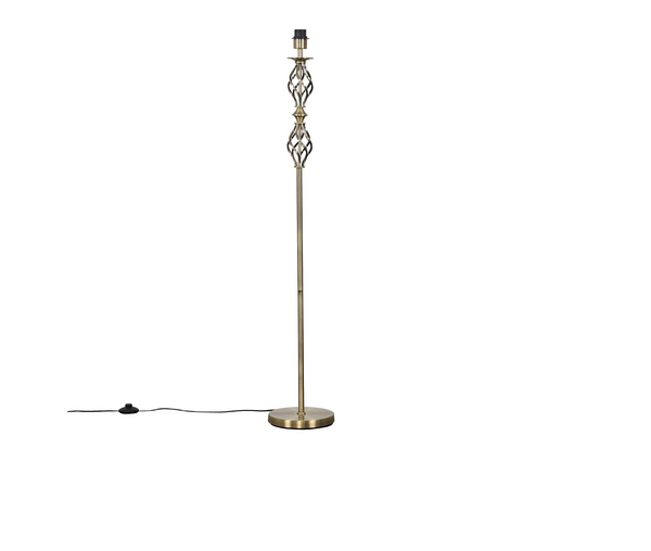 Floor Lamp Base Traditional Twist Antique Brass Brushed Chrome Living Room Light