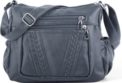 Soft PU Leather Crossbody Bag for Women – Multi-Pocket Shoulder Purse