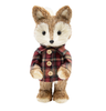 Benross Handcrafted Mrs. Fox Straw Figurine – Rustic Autumn Woodland Decoration in Tartan Outfit