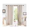 Pale Khaki Thermal Blackout Curtains – Eyelet Insulated Drapes W46 x L72 Inch