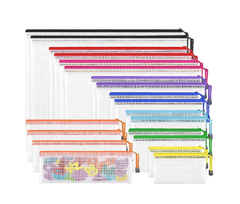 20PCS Zip Lock Document Wallets – Multi-Size Plastic Folders for Office & School