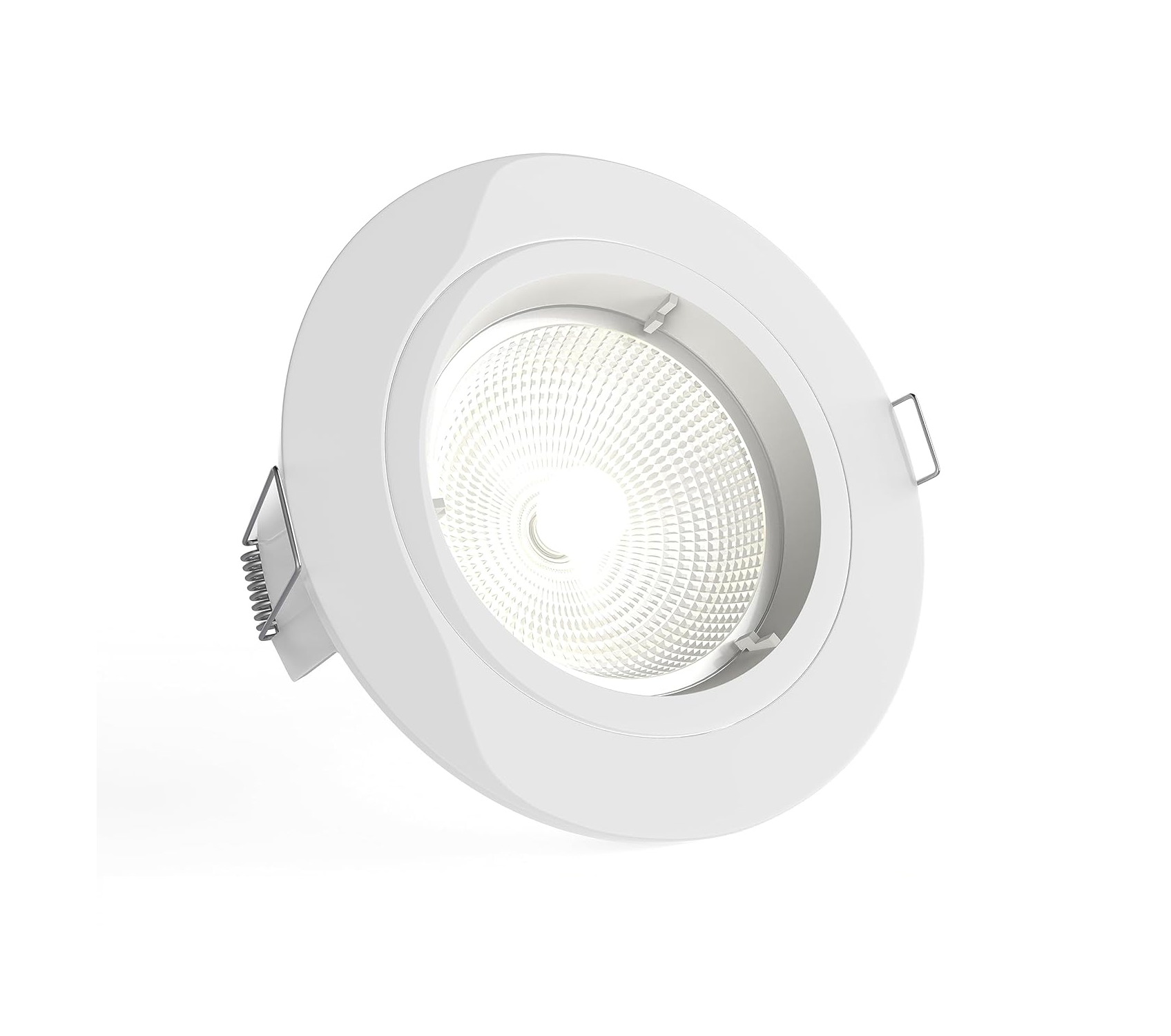 Recessed Lighting - Mains Powered LED Spot Lights Downlights for Ceiling - IP20 Rated GU10 Fitting - Gloss White Finish, Fixed Version