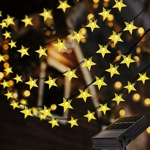 Solar String Lights Garden, 100LED Star Fairy Lights Outdoor Solar Powered Led Star String Light Waterproof 8 Modes Decorative Light