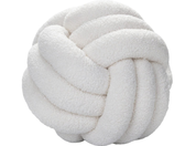 Bigougem Knot Ball Pillow – Soft Hand-Woven Velvet Cushion for Sofa & Bedroom, Beige