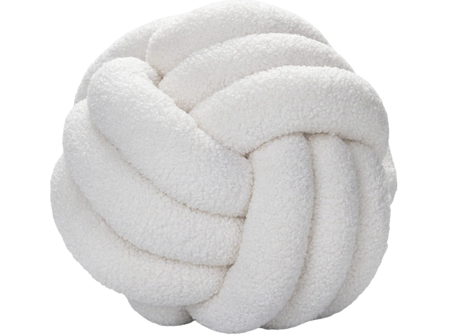 Bigougem Knot Ball Pillow – Soft Hand-Woven Velvet Cushion for Sofa & Bedroom, Beige