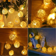 Clerance Sale - Rattan Ball Fairy Lights