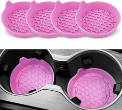 4-Pack Silicone Car Cup Holder Coasters – Universal Non-Slip Car Interior Accessories