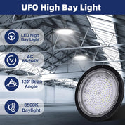 6x 500W UFO LED High Bay Light Industrial Warehouse Factory Workshop Lights
