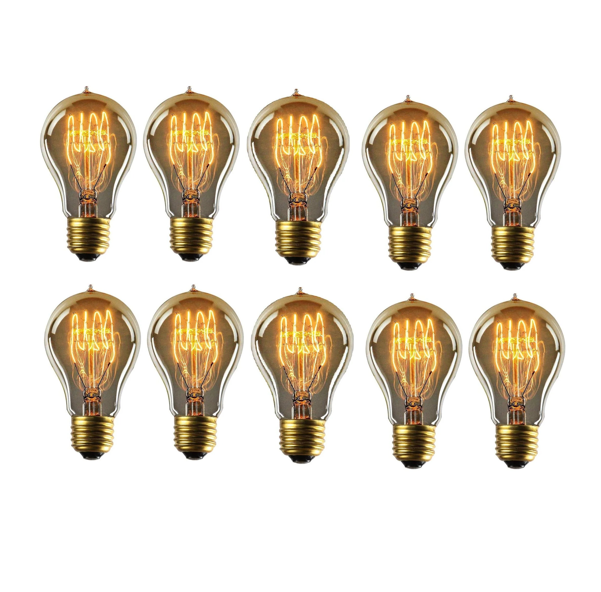 A19 E27 40W Amber Glass Bulb – Warm White, (Pack of 4)