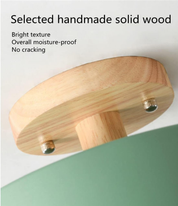 12W 8.6 Inch Green LED Ceiling Light, 3 Adjustable Color Temperatures (3000K/4000K/6000K), Modern Wood Flush Mount for Living Room, Bedroom, Kitchen, and Hallway