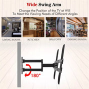 32"-65" Heavy Duty Tilt Corner TV Mount Flexible Full Motion Swing Arm Bracket