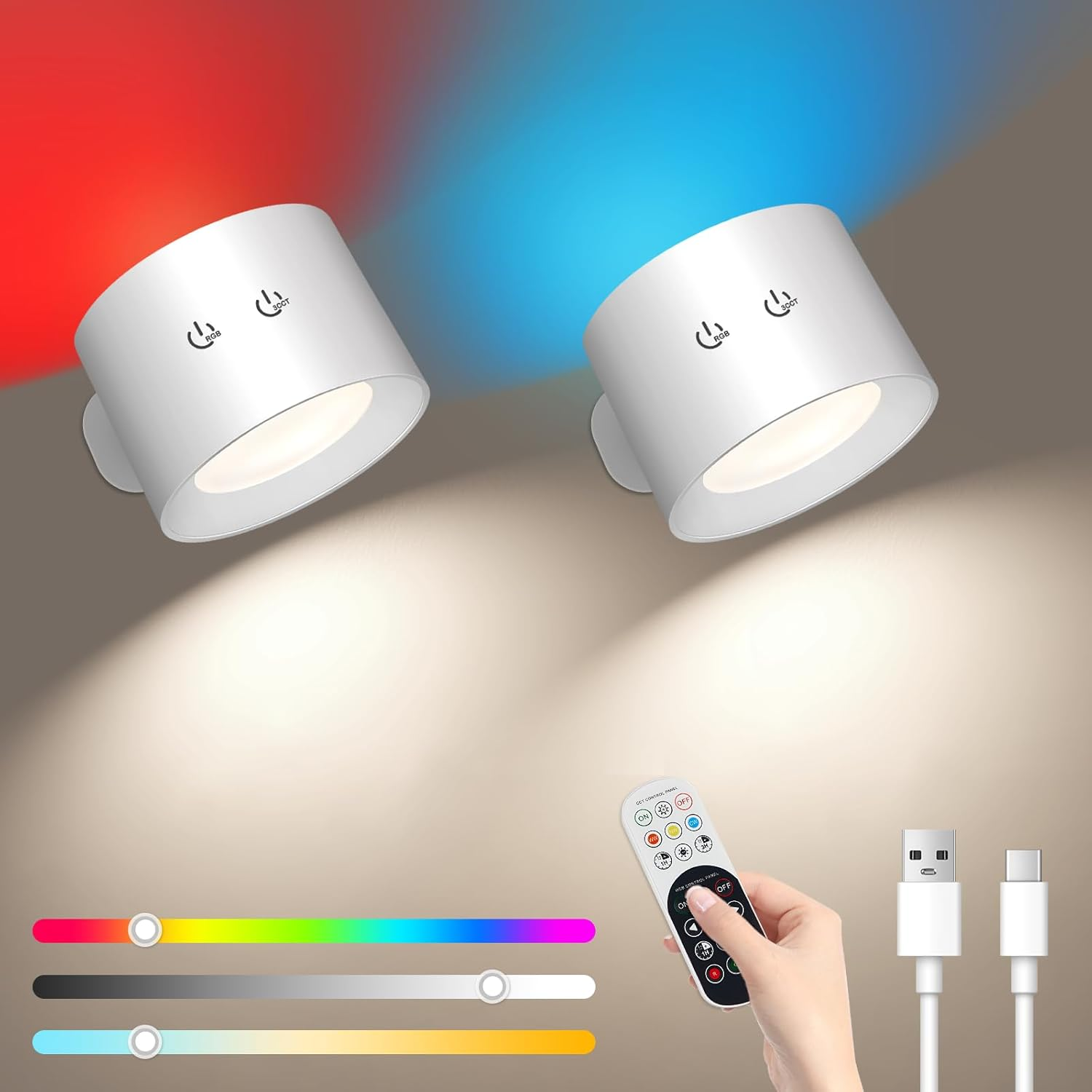 Rechargeable Dimmable Wall Sconce