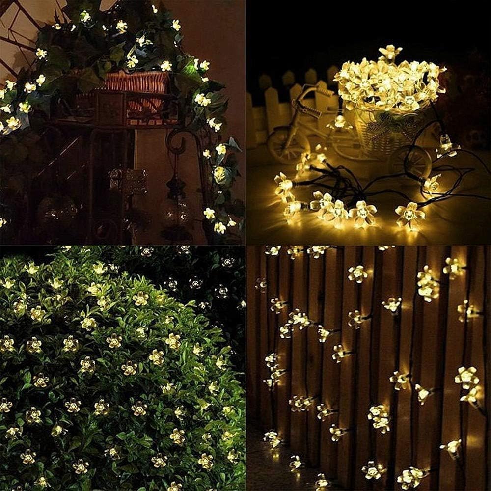 Solar Flower String Lights – 6.5m (21ft), 30 LED Warm White