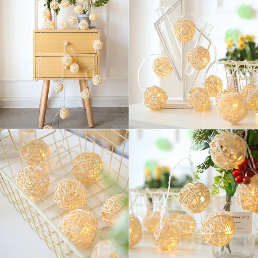 Clerance Sale - Rattan Ball Fairy Lights
