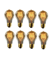 A19 E27 40W Amber Glass Bulb – Warm White, (Pack of 4)