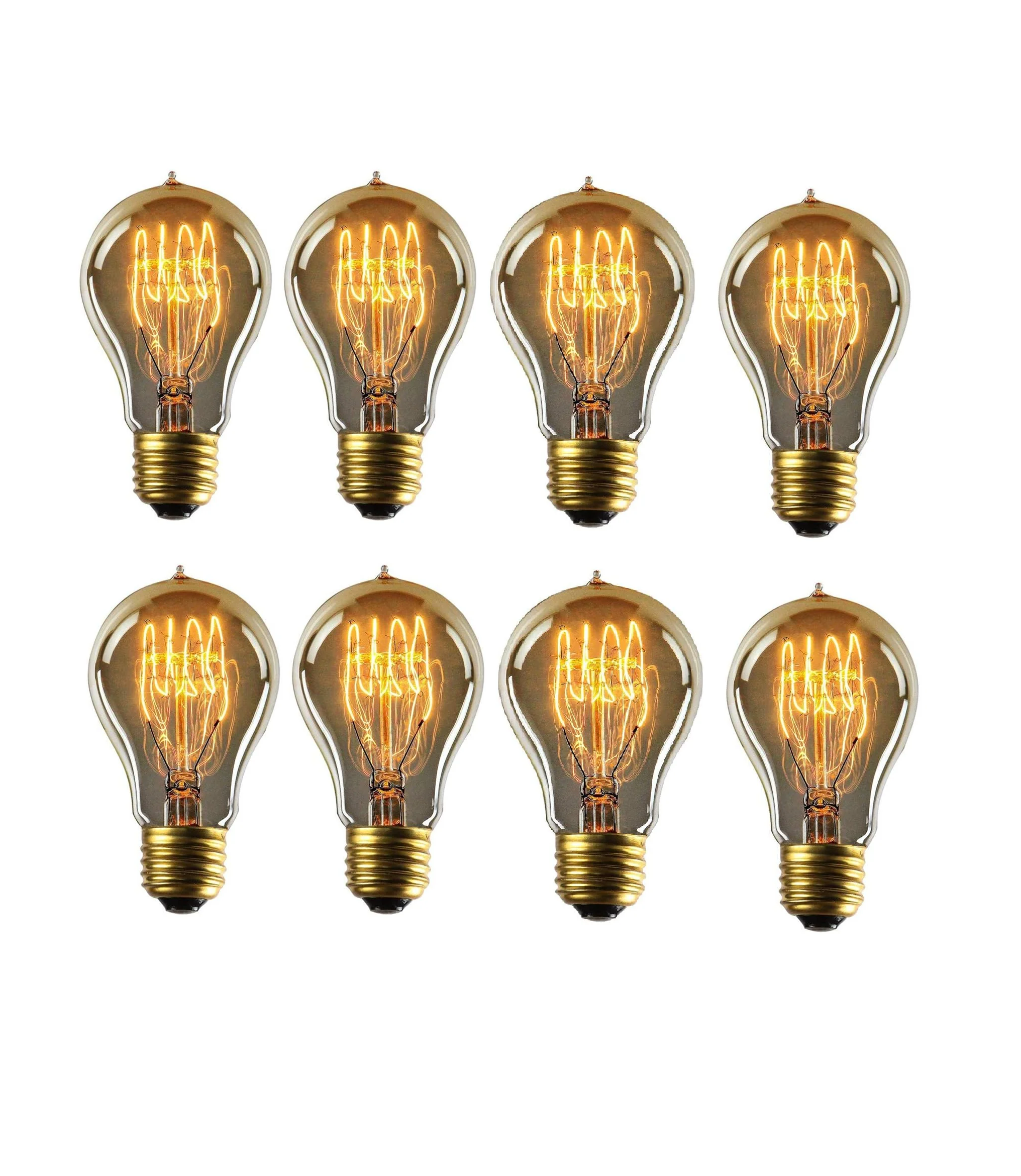 A19 E27 40W Amber Glass Bulb – Warm White, (Pack of 4)