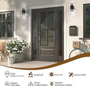 Modern Outdoor Wall Light with Up Down LED Bulbs