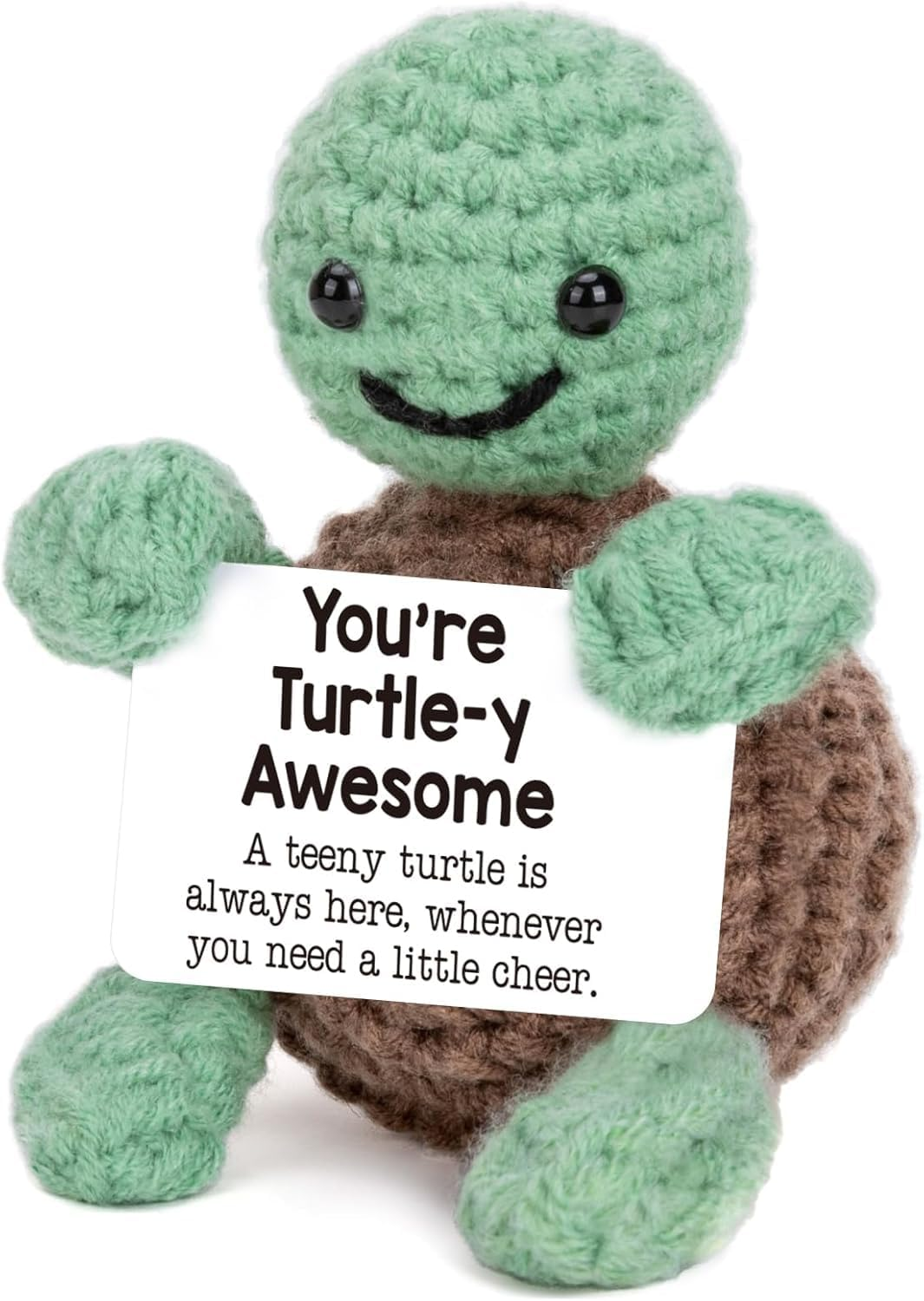 Handmade Crochet Mini Turtle – Cute Motivational Gift & Inspirational Decor