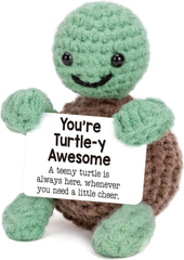 Handmade Crochet Mini Turtle – Cute Motivational Gift & Inspirational Decor