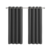 Thermal Blackout Curtains 46x54" – Grey Eyelet Room Darkening Drapes, 2 Panels