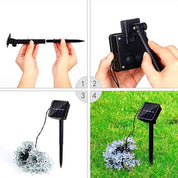 Solar Flower String Lights – 6.5m (21ft), 30 LED Warm White