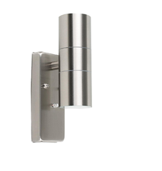 Modern Brushed Chrome IP44 Rated Up/Down Outdoor Security Wall Light