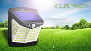 Solar Power PIR Motion Sensor Wall Light 128 LED Garden Outdoor Security Lamp UK