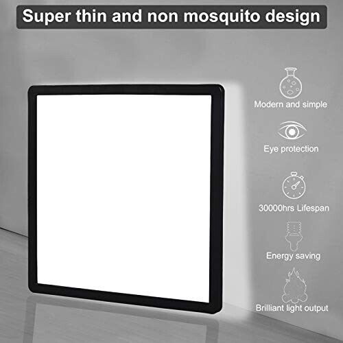 Flush Mount Square Black LED Ceiling Light