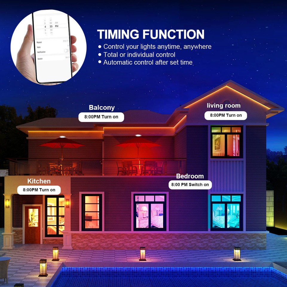 Smart LED Ceiling Light Dimmable with WiFi App & Alexa Voice Control, RGB Color Changing Lamp