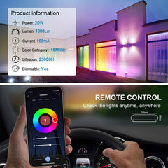 Smart LED Ceiling Light Dimmable with WiFi App & Alexa Voice Control, RGB Color Changing Lamp