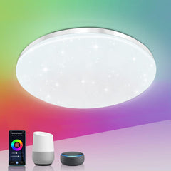 Smart LED Ceiling Light Dimmable with WiFi App & Alexa Voice Control, RGB Color Changing Lamp