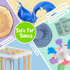 Aliex 6-in-1 Montessori Baby Toy – Stacking Rings, Blocks, Shape Sorter & Xylophone, 12+ Months