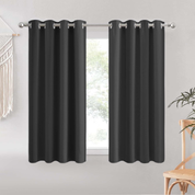 Thermal Blackout Curtains 46x54" – Grey Eyelet Room Darkening Drapes, 2 Panels
