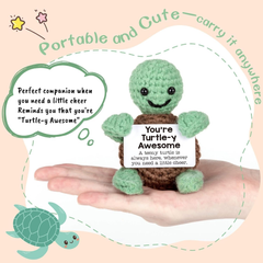 Handmade Crochet Mini Turtle – Cute Motivational Gift & Inspirational Decor