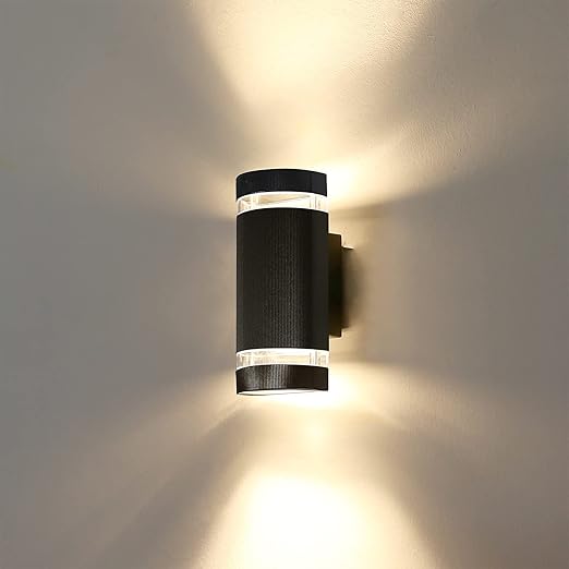Modern Outdoor Wall Light with Up Down LED Bulbs