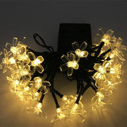Solar Flower String Lights – 6.5m (21ft), 30 LED Warm White