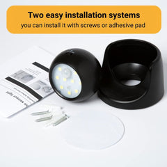 LED Security Lights Motion Sensor PIR, Removable Sphere, Bright LED Floodlight 150 Lumens, Wireless Battery Powered Lights, 360° Rotation