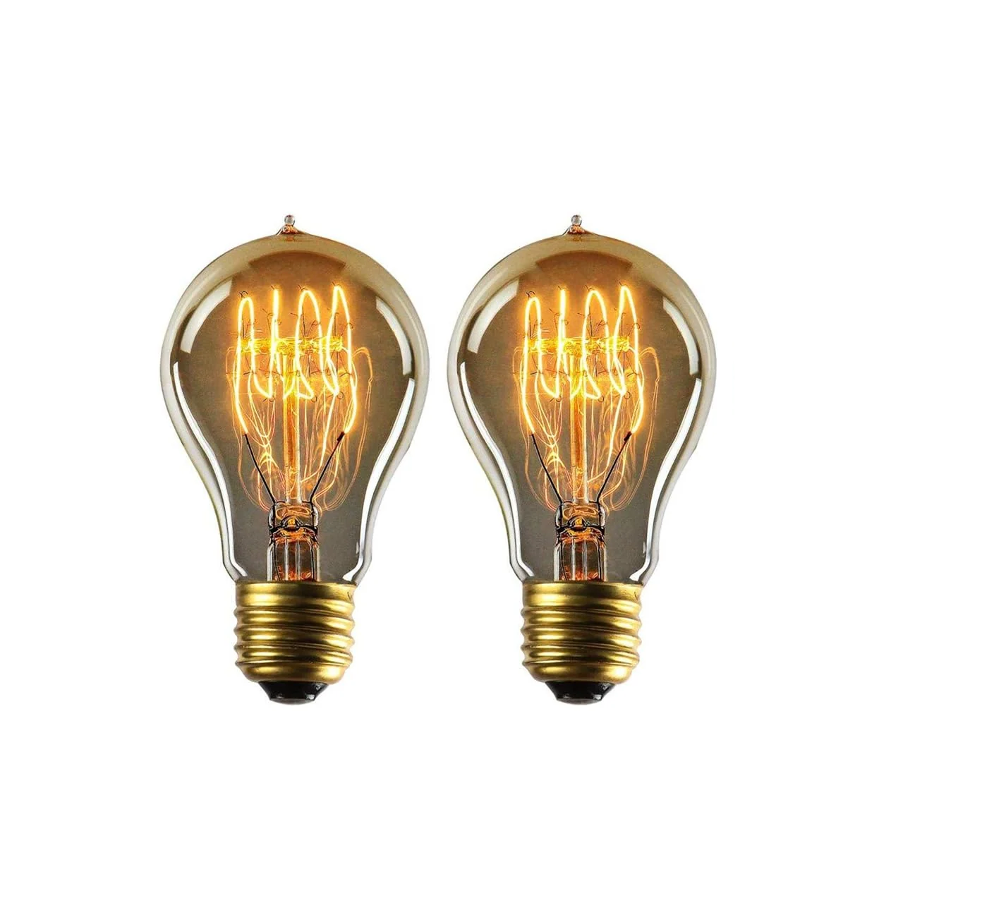 A19 E27 40W Amber Glass Bulb – Warm White, (Pack of 4)